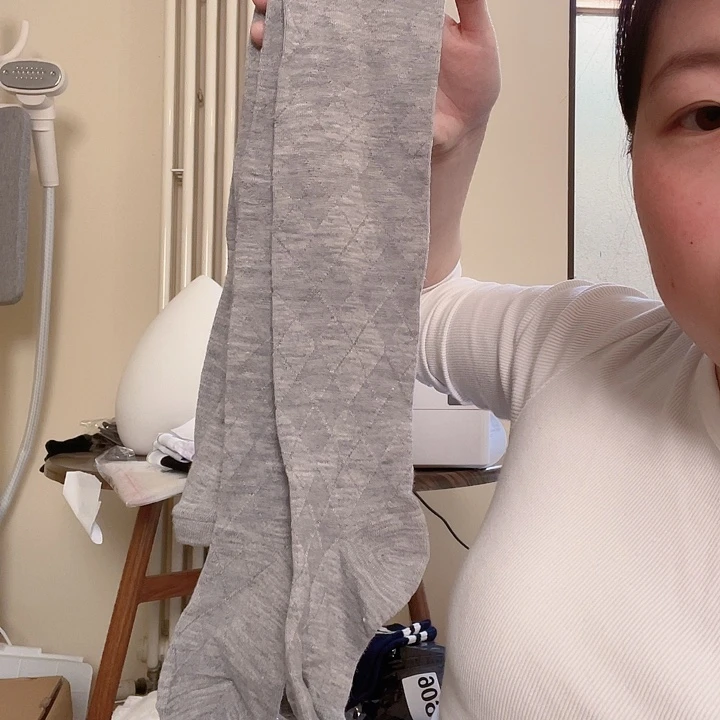 三醋酯纤维优家灰色菱格打底裤130斤以下可穿741