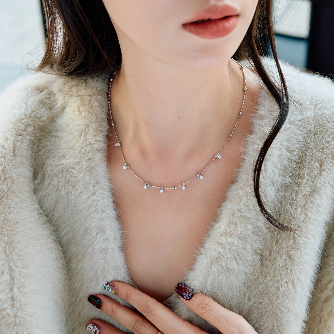 坠链均925银莫桑石 星空奇缘项链轻奢时尚锁骨小众简约