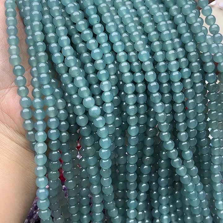 玛瑙/玉髓未镶嵌珠宝半成品2条6mm左右蓝水
