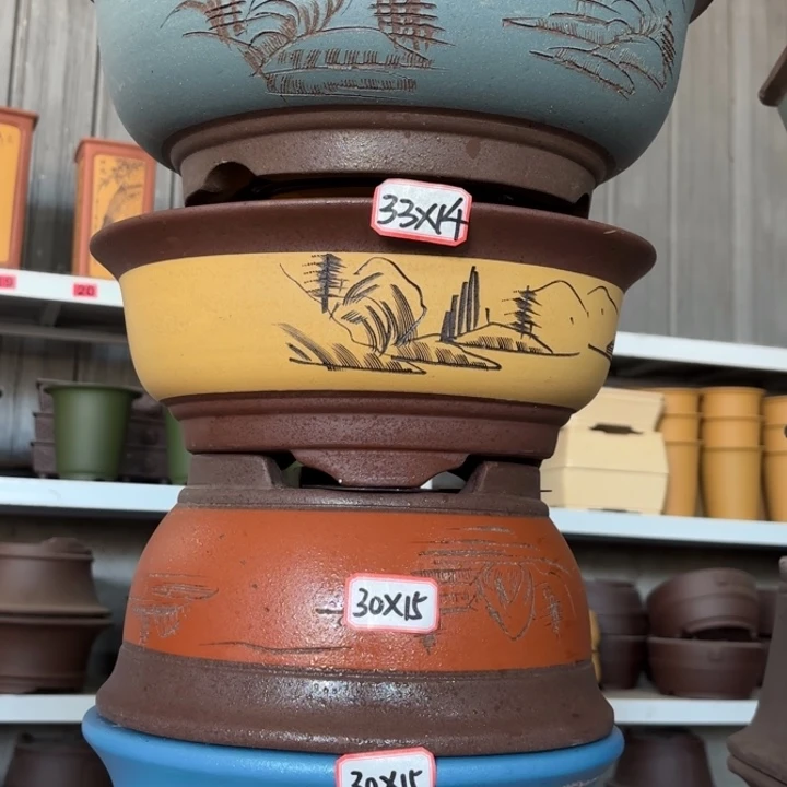 紫砂花盆100-4。