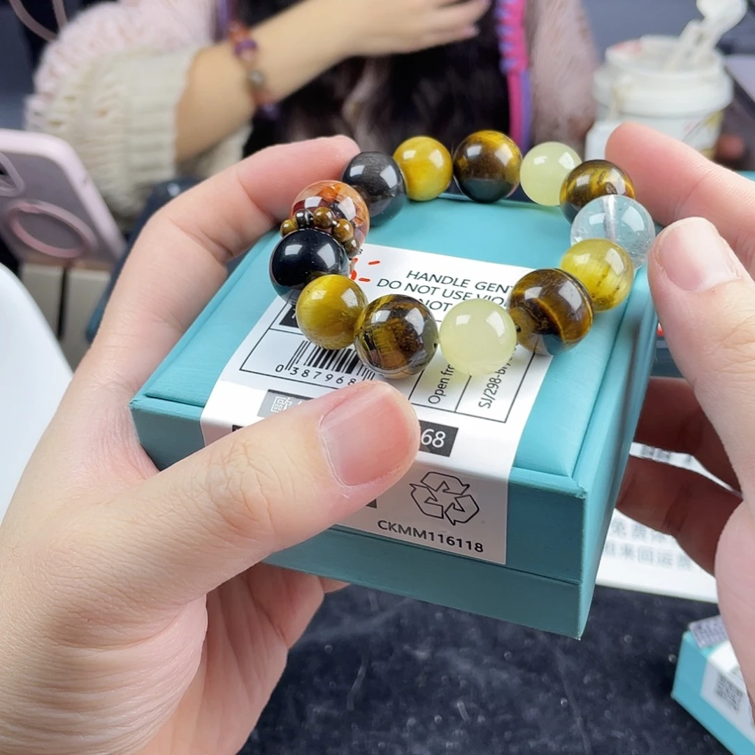 银S925镀金镶嵌水晶手串