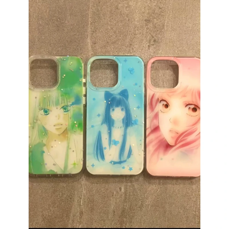 小众创意蓝蝴蝶女孩表情适用iPhone16/15手机壳苹果14promax软13