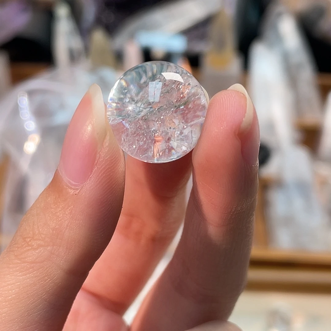 源***宝水晶未镶嵌手链喜马拉雅球16mm 115号