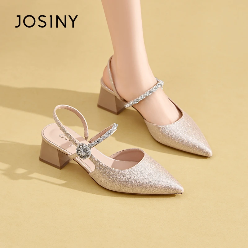 卓诗尼外穿凉鞋女2025夏女士休闲百搭低跟粗跟软底防滑431A34062