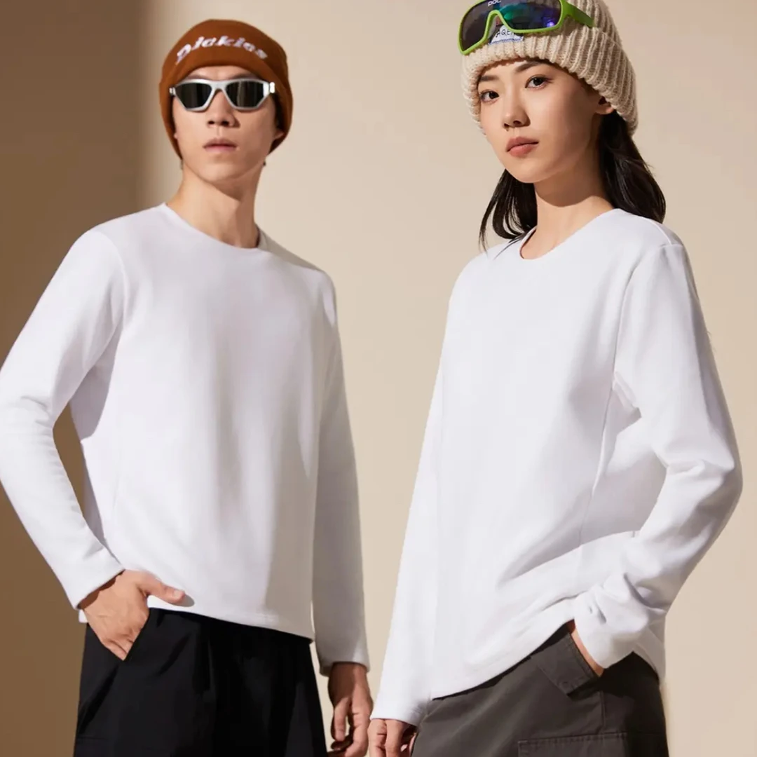 【品牌订单】90鹅绒~情侣款可机洗暖柔长袖T恤秋冬新品百搭JXS2357