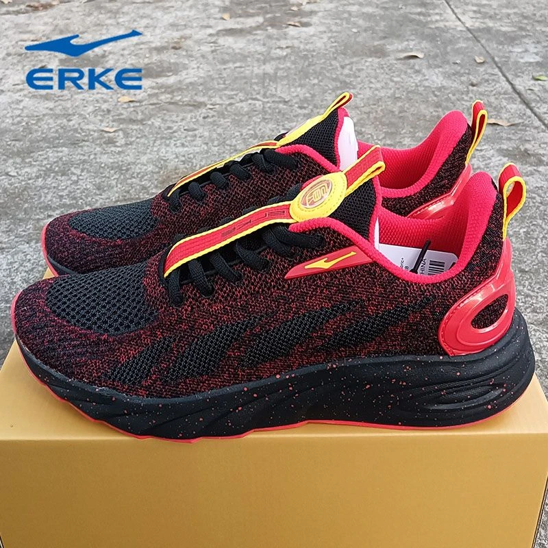 erke/鸿星尔克奇弹男鞋跑步科技运动鞋网面男士碳板透气减震跑鞋