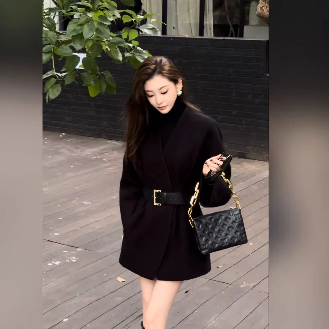 KIKI【第五大道】冬季保暖立体圈圈肌理羊毛100羊毛外套25W56