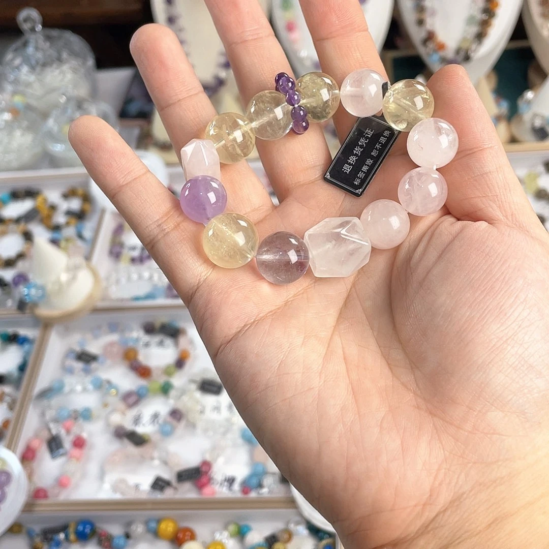 银S925镀金镶嵌手链水晶