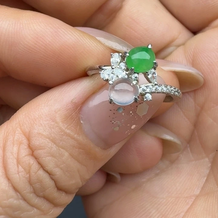 翡翠银S925镶嵌吊坠(不含链)