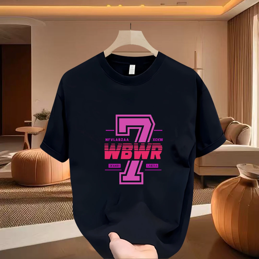 重磅2026夏短袖痞帅慵懒风男装时尚休闲百搭宽松圆领印花纯棉T恤