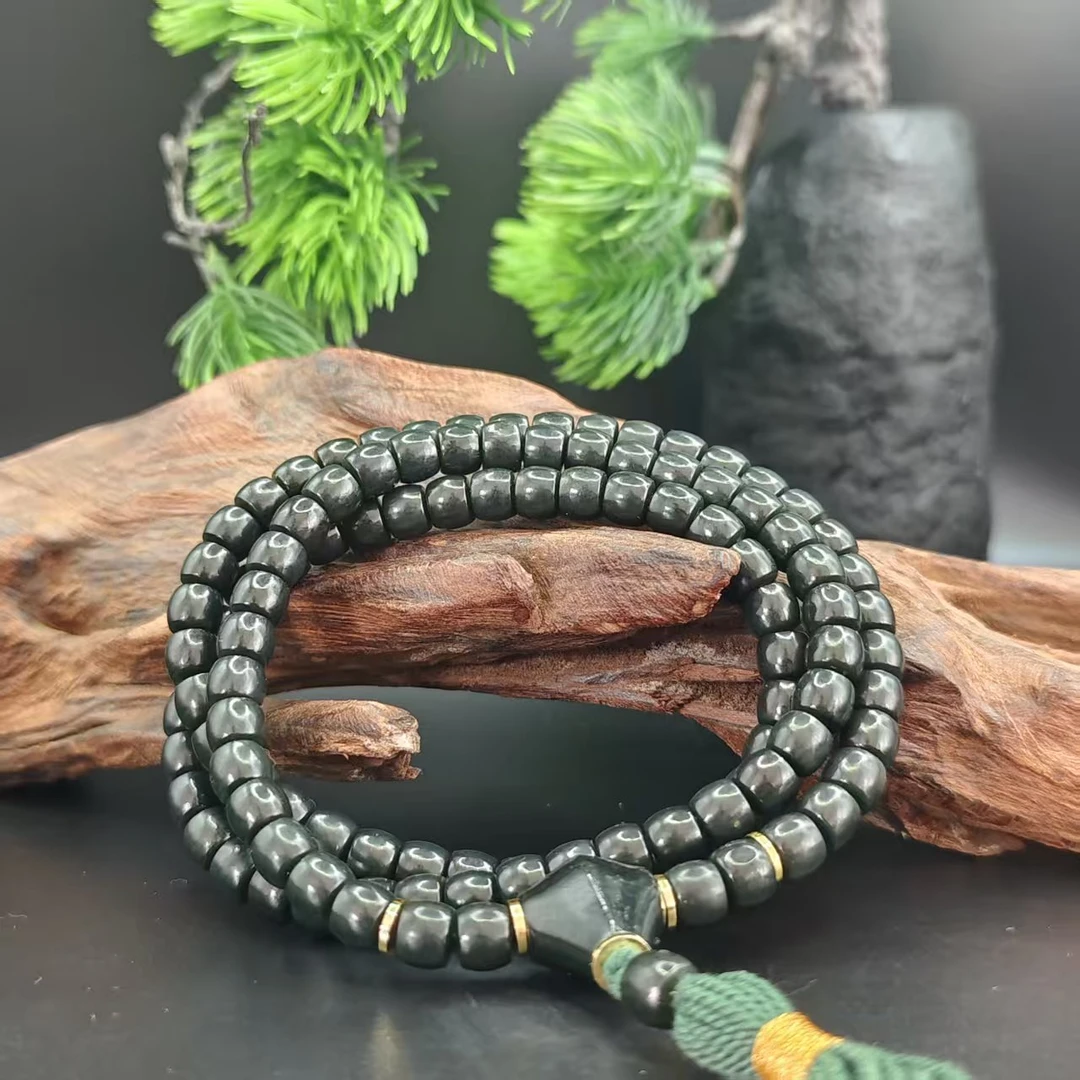 Q和田玉桶珠项链（108）1751