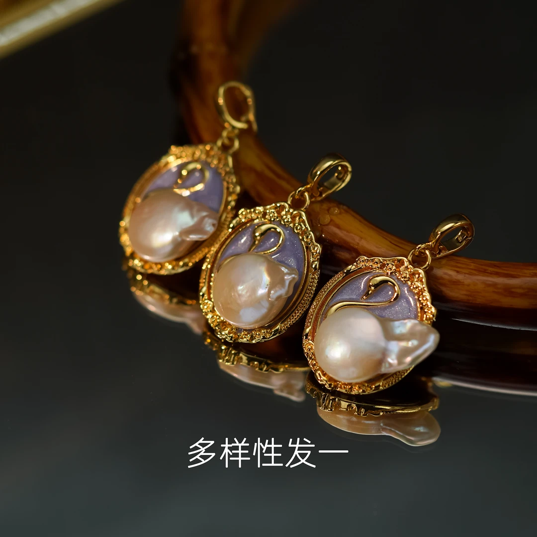 【小霞珠宝】天鹅吊坠手工气质复古古风法式小众简约宫廷风 WE558