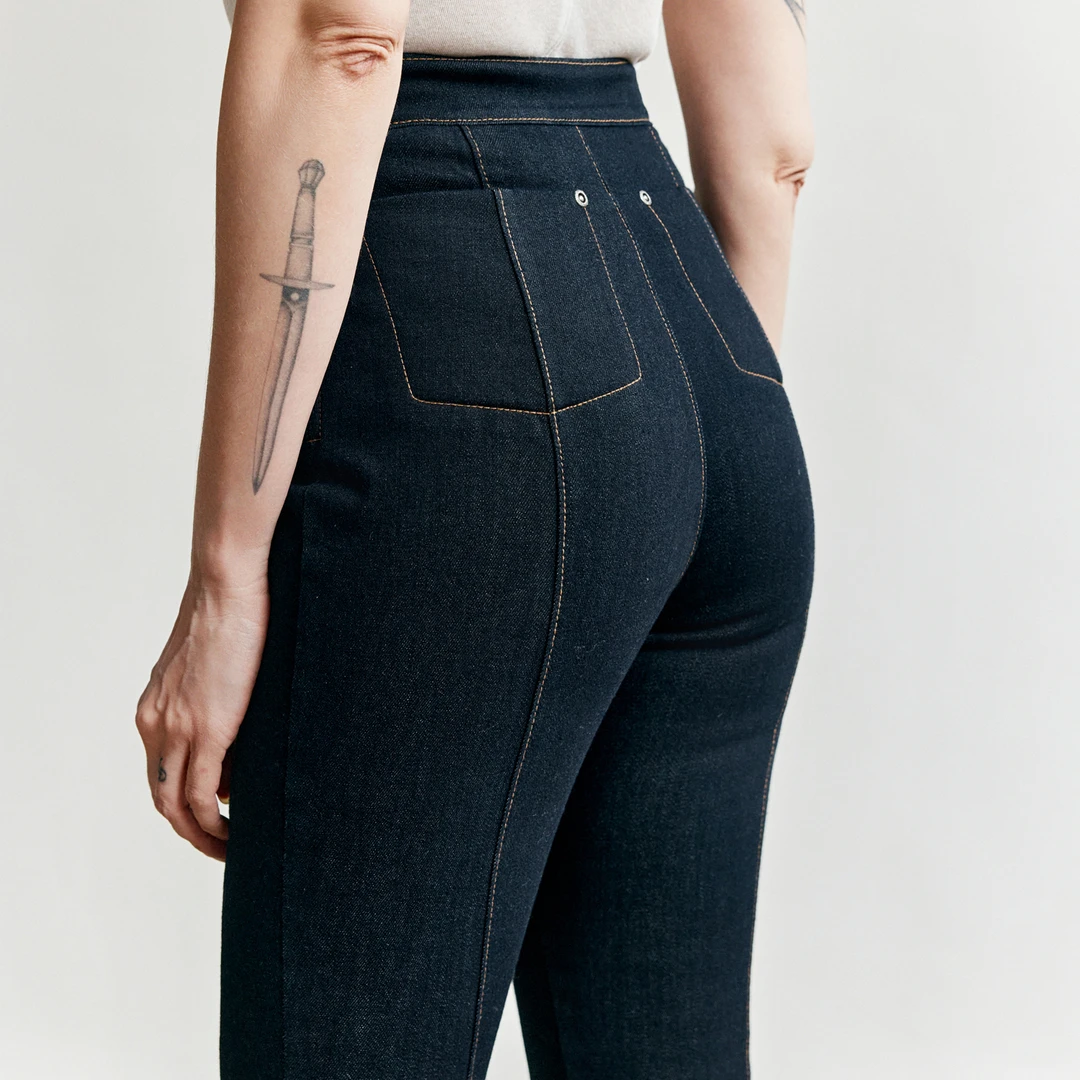 Z老板 牛仔裤子女春季2025新款气质拼接高腰显瘦紧身小脚铅笔裤