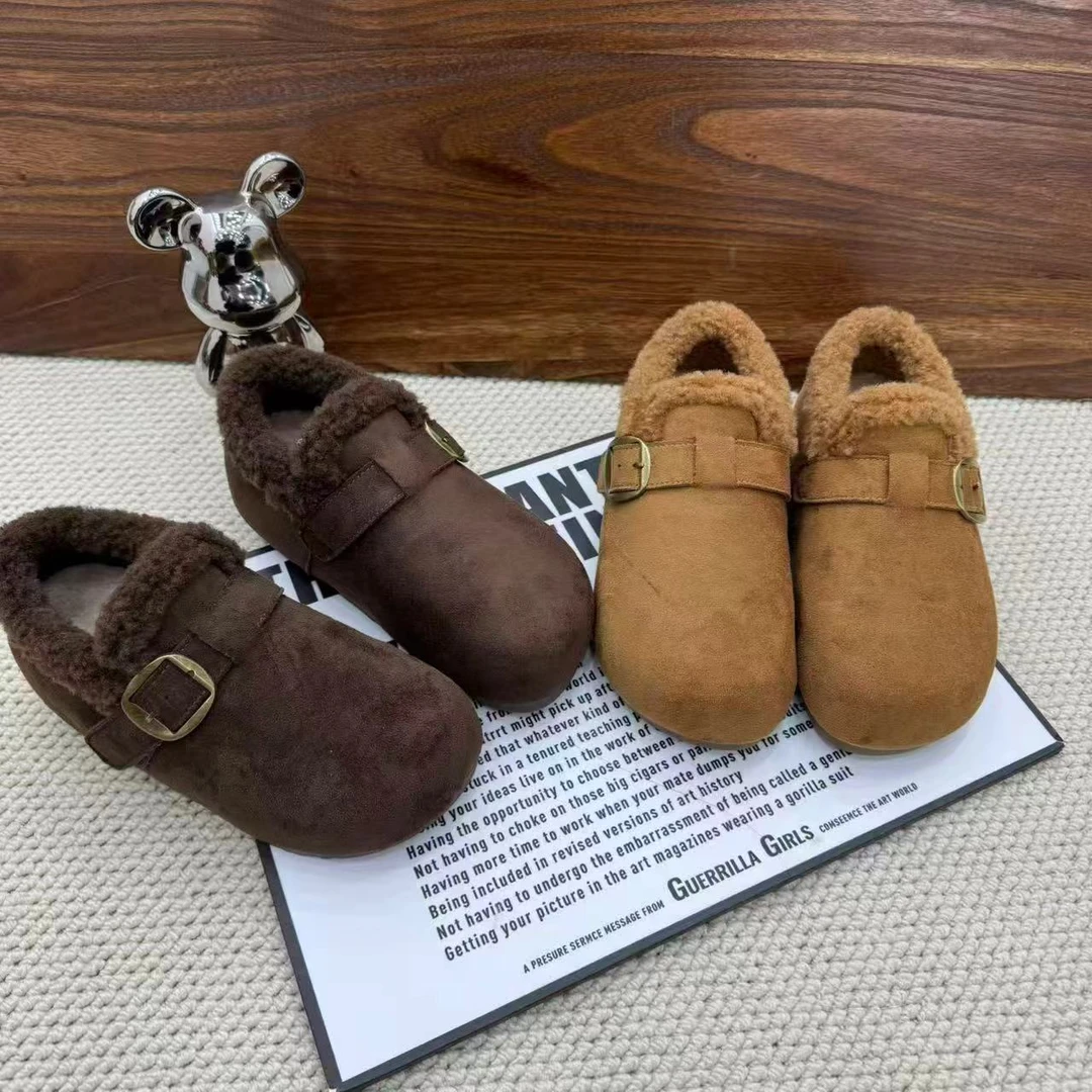 A33-18复古港风雪地靴纯色潮流风棉鞋冬季