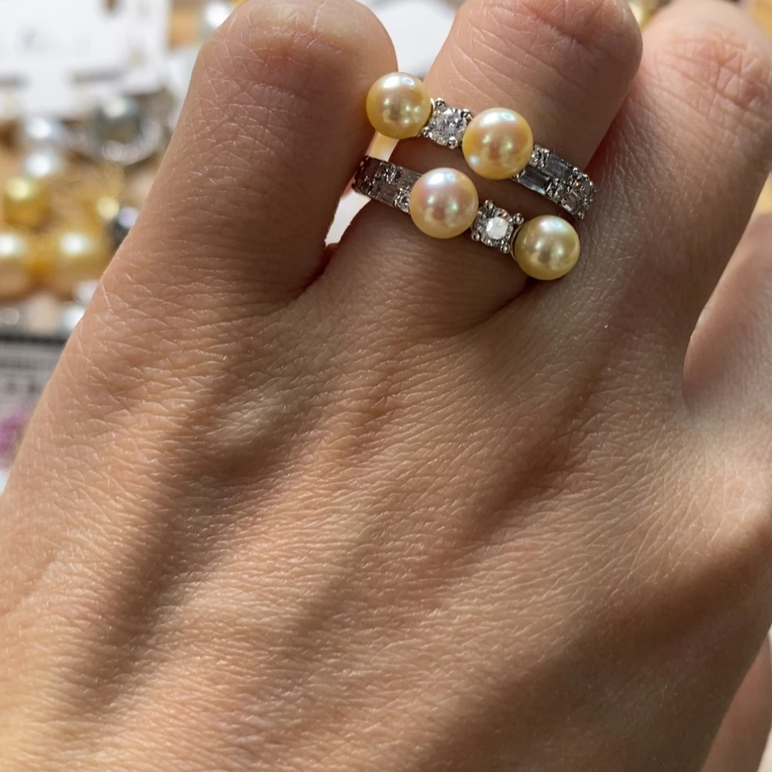 海水珍珠戒指银S925镶嵌