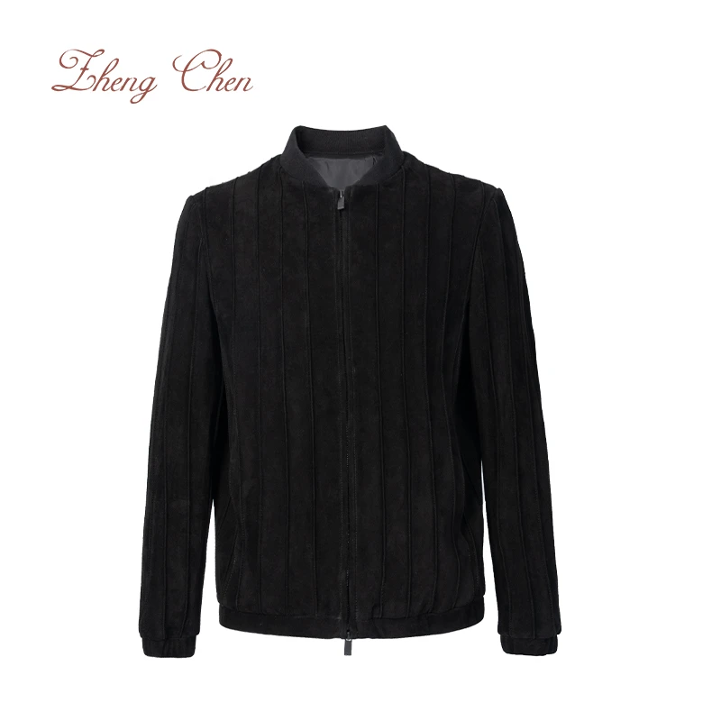 阿塞拜疆绒面小羊皮重工工艺夹克G-K95919