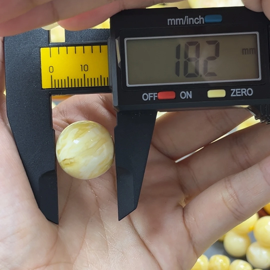 琥珀未镶嵌手串单珠圆珠