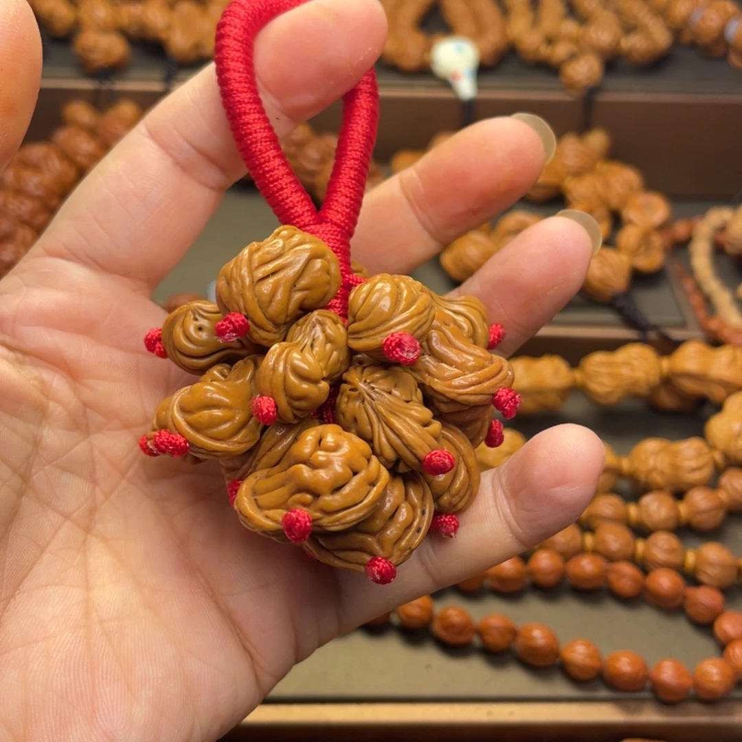 心***4桃核手串龙纹桃核12