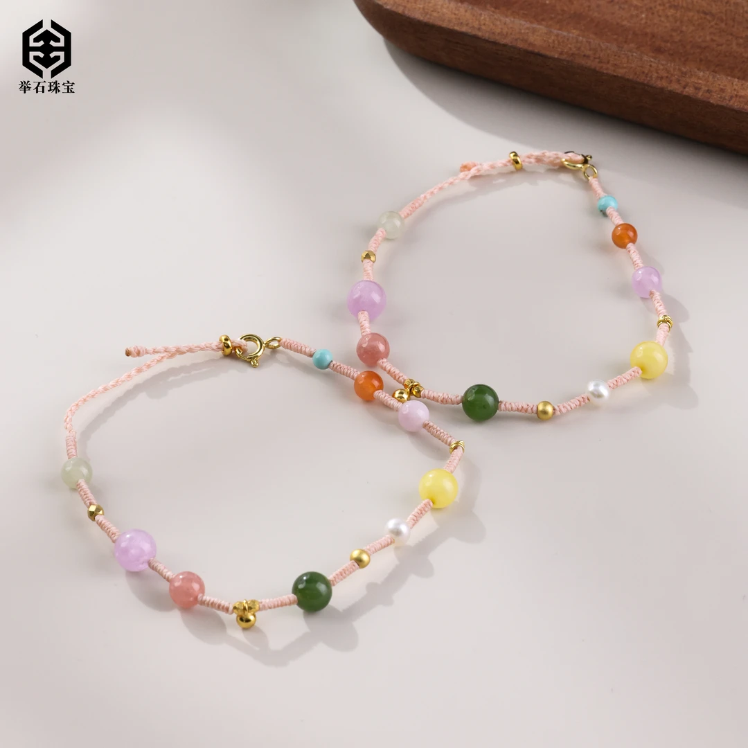 【举石精选】X0724-1233-32995锂辉石手链（一件/多样性发约3-6mm）F