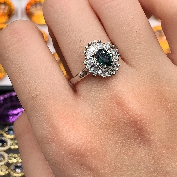 银S925镶嵌蓝宝石戒指