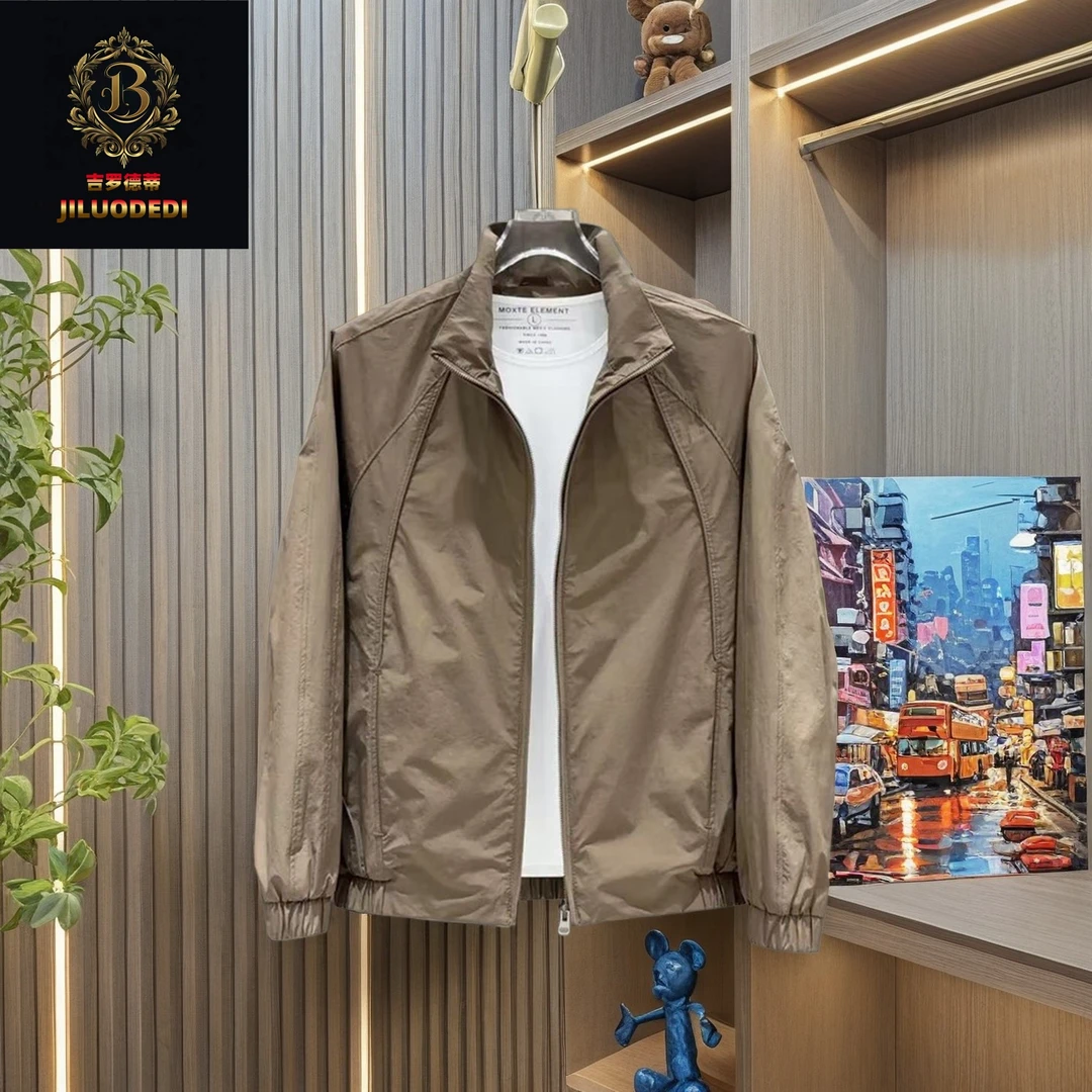 秋季新款夹克男士立领外套韩版修身潮流休闲百搭纯色工装简约上衣