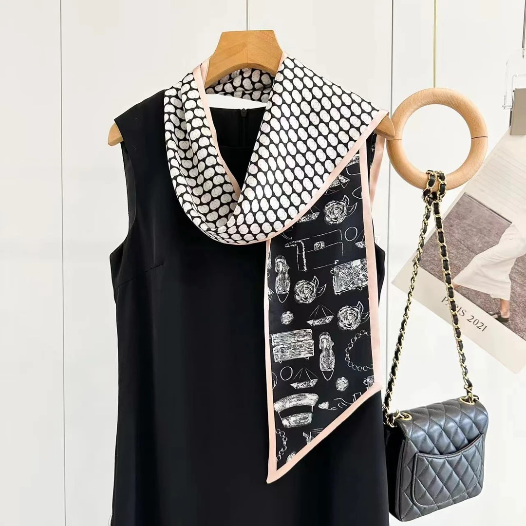 【橱窗黑色飘带】逐梦鸟真丝桑蚕丝丝巾12姆米粉色气高档绸小丝巾