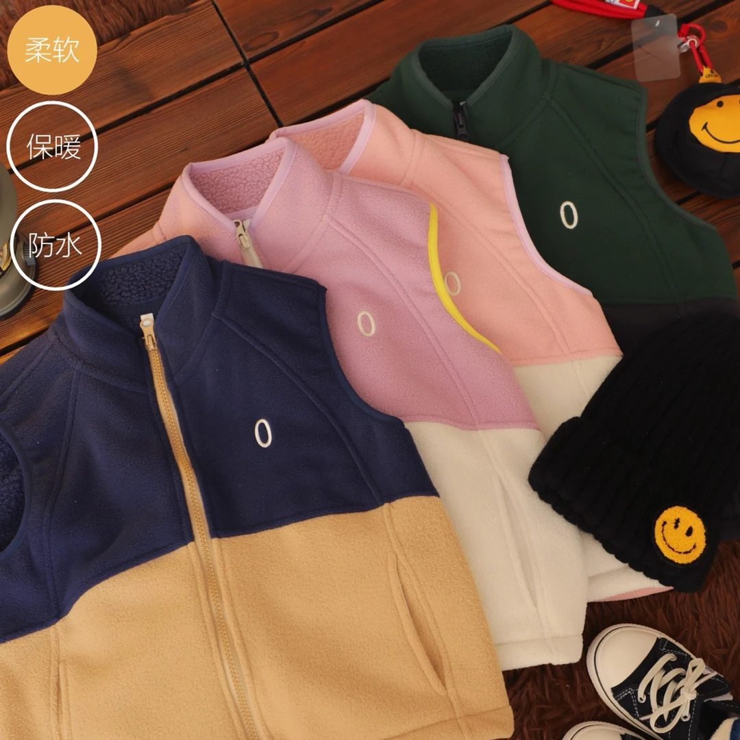 马甲字母校服防风加厚防水卡通风休闲风纯色开衫春秋