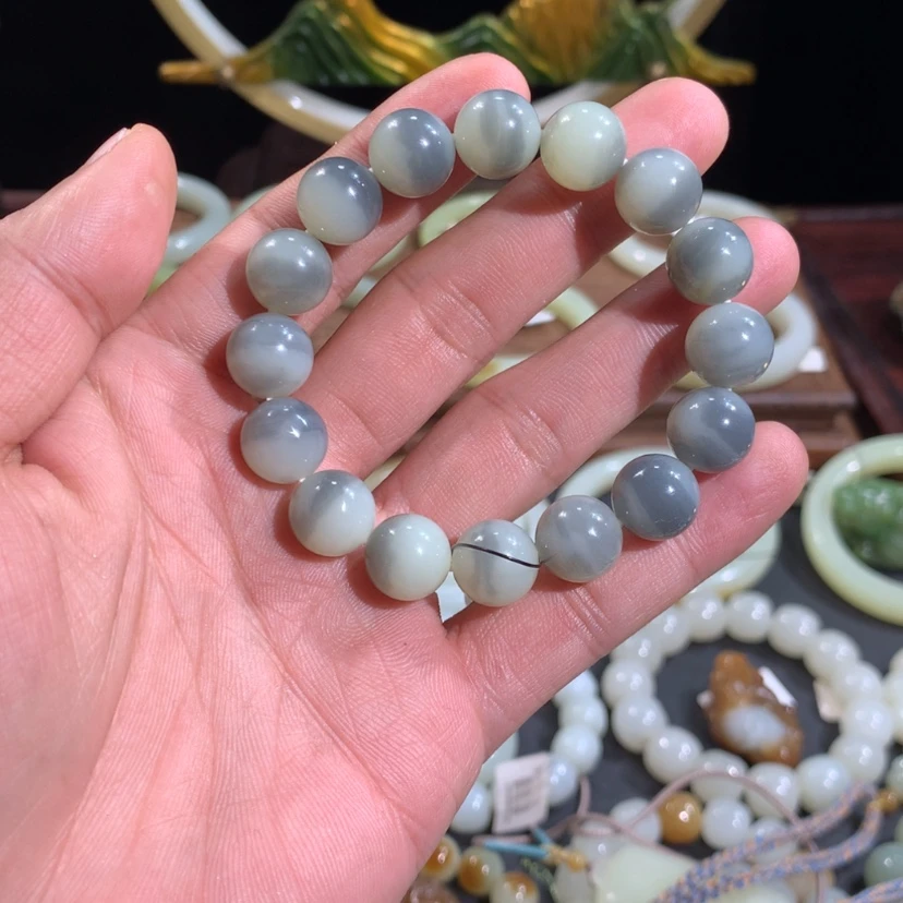 【闪购商品】和田玉手链未镶嵌新疆若羌扶果岭楼兰青花手串