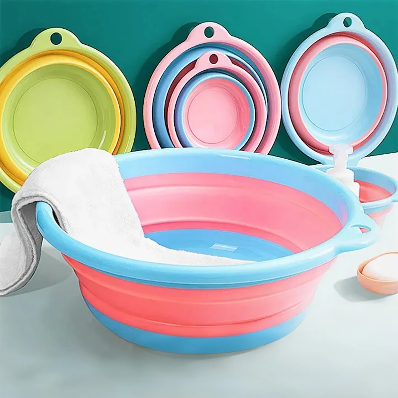 婴儿脸盆折叠盆家用洗脸盆塑料盆加厚耐用大号学生便携式旅行盆子