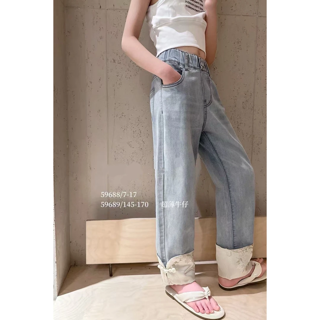 59689/89689高端潮流时尚百搭潮品童装时尚大童牛仔裤D5-2-2