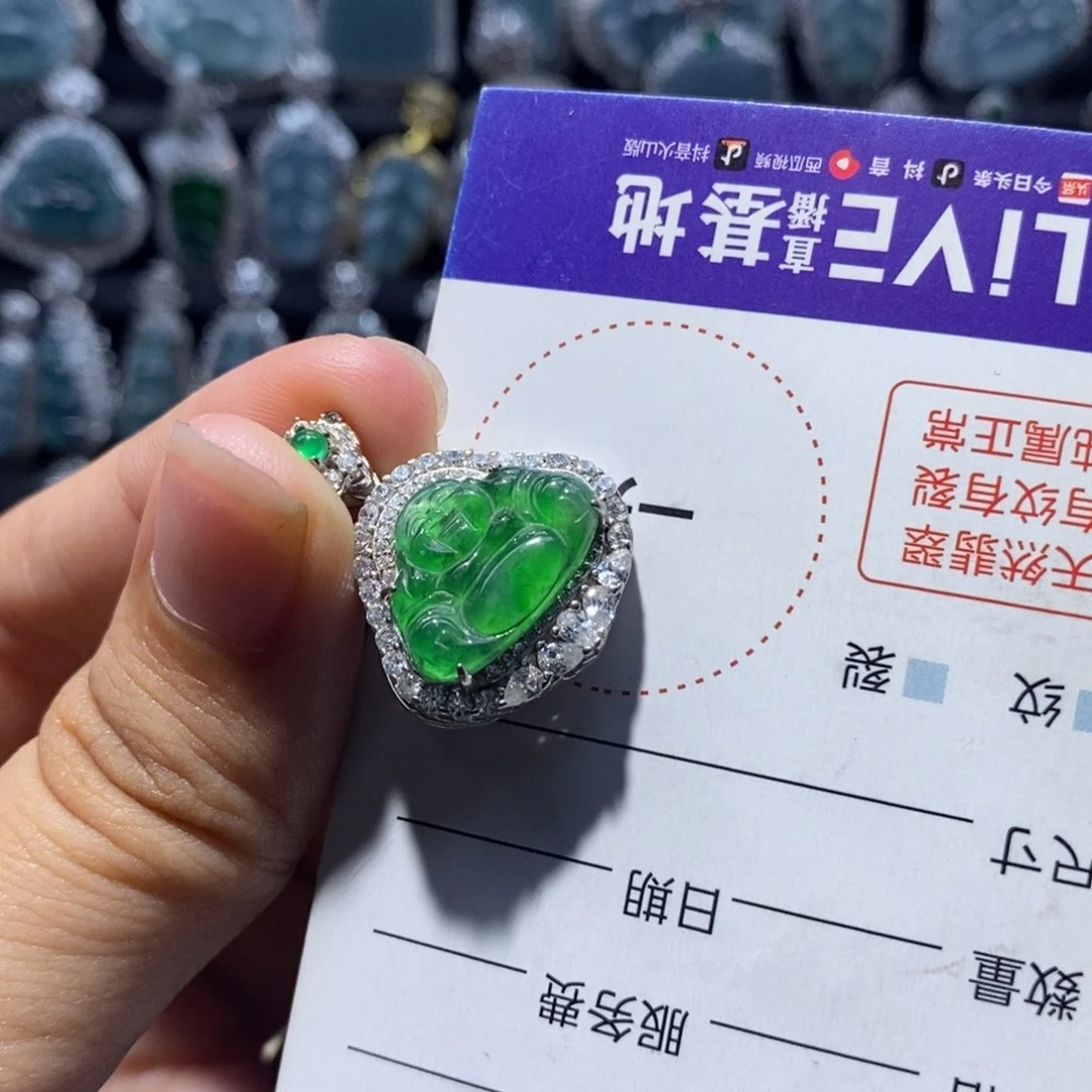 公***·翡翠银S925镶嵌颈饰翡翠分单