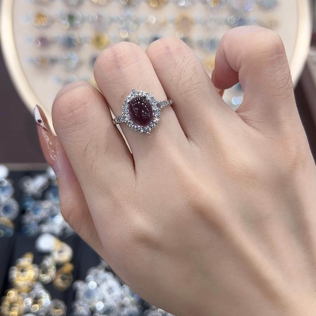 蛇纹石玉银S925镶嵌戒指开****y