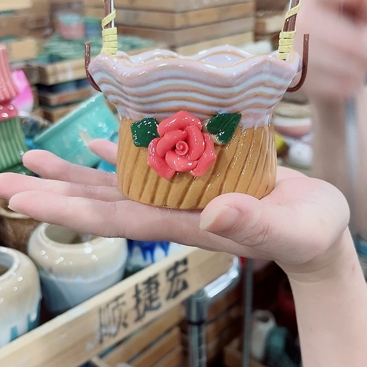 有孔.凑单10元陶瓷花盆发货！