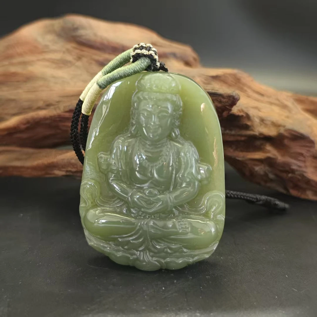 Q和田玉观音吊坠0187