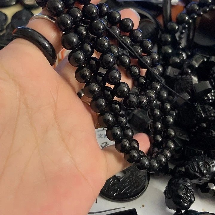 开***3翡翠未镶嵌手链8墨翠