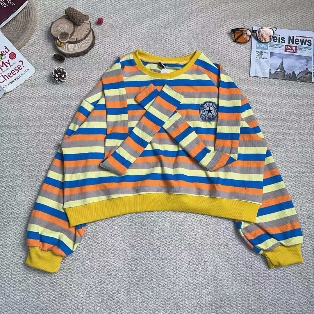 【蟹蟹推荐】2024年秋冬新款条纹休闲加厚卫衣8428