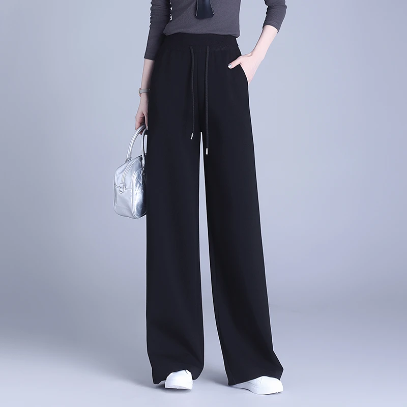 哥弟阿玛施正品休闲高腰辣妹阔腿裤薄款秋季时尚休闲裤秋季阔腿裤