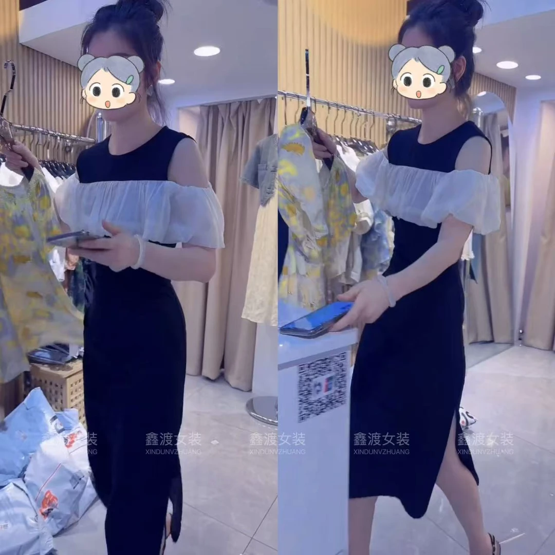 2025夏季新款时尚显瘦气质女士网红洋气连衣裙百搭款D9306