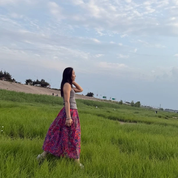 2Q012长款春夏新款女士宽松松紧腰花色半身裙