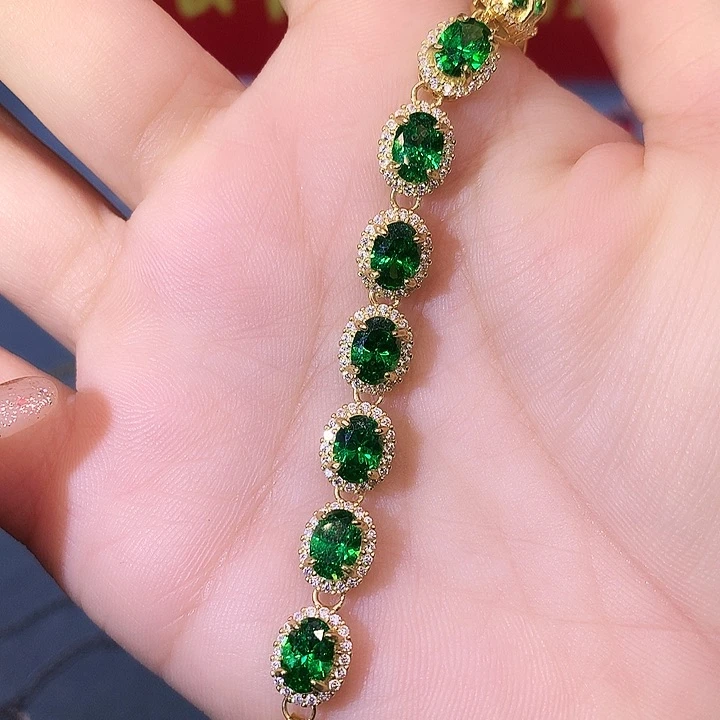 透辉石手链银S925镶嵌手链