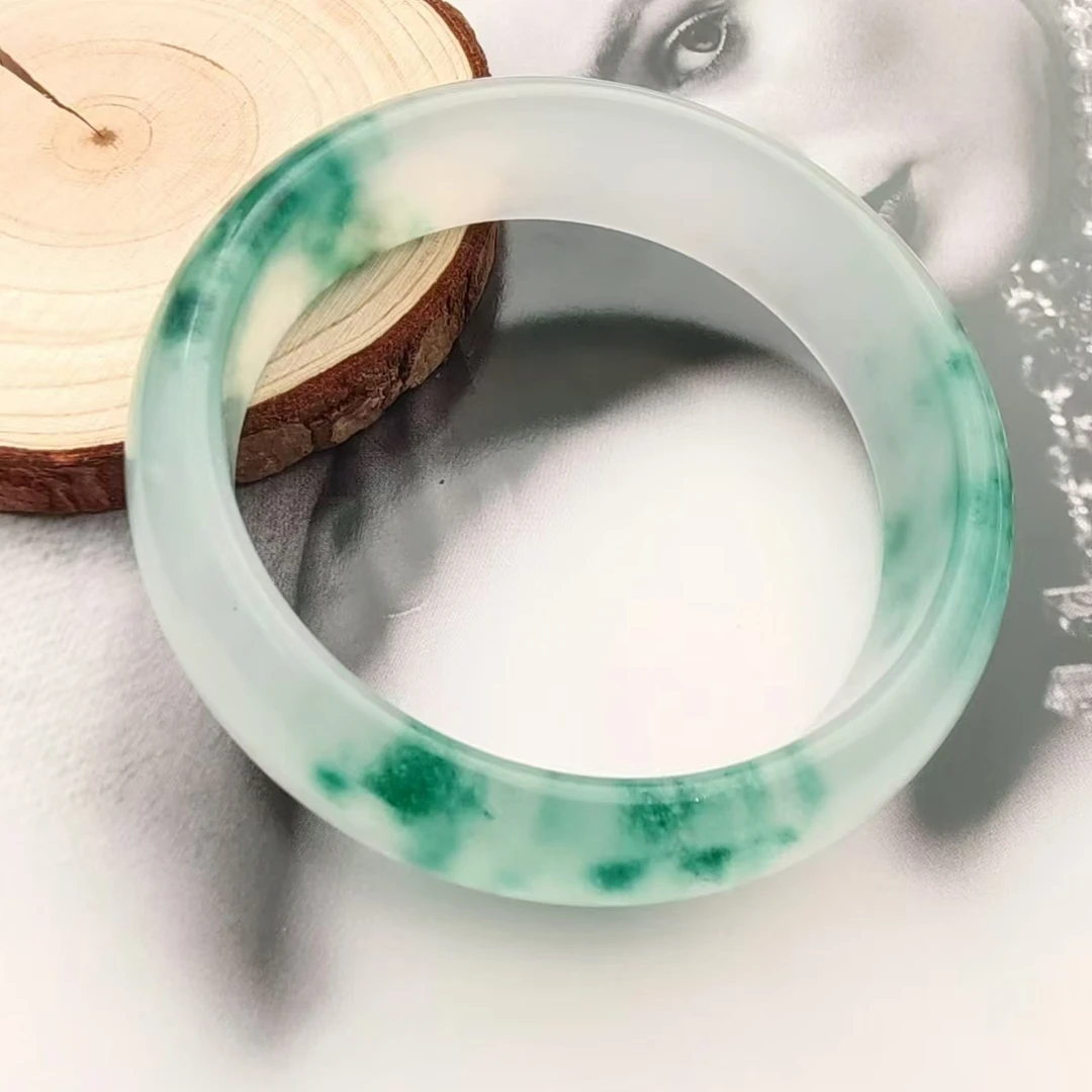 【梦梦专属】DZ19590九天玄青春石英岩玉飘花手镯多样性发其一