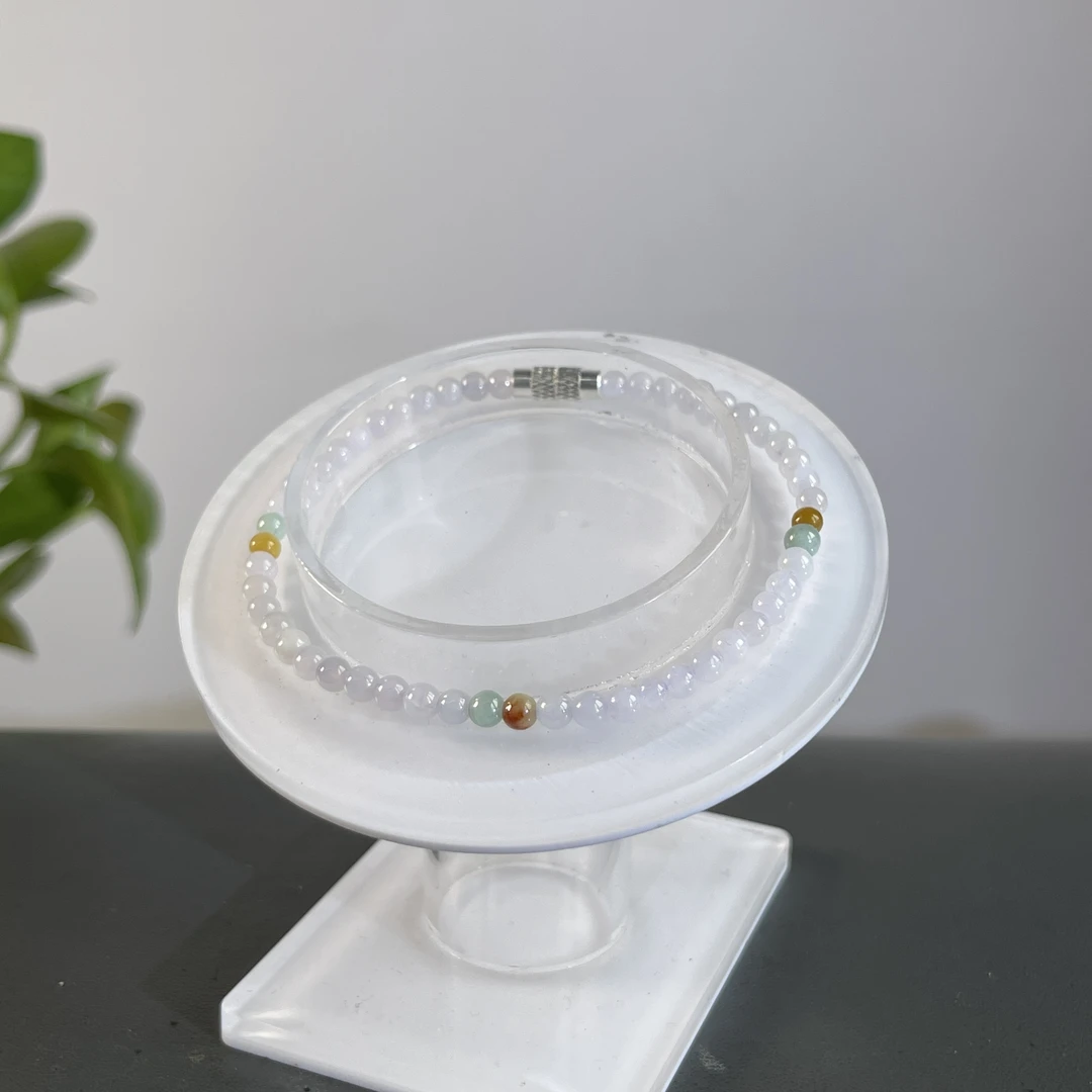 JGB21-02  天然缅甸A货翡翠  翡翠手串（含配饰）