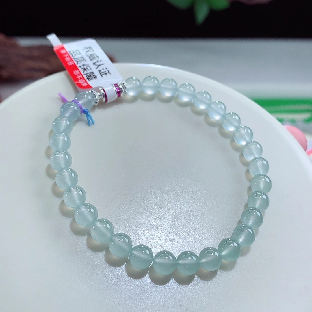 翡翠未镶嵌手链白月光单圈卡6.1mm