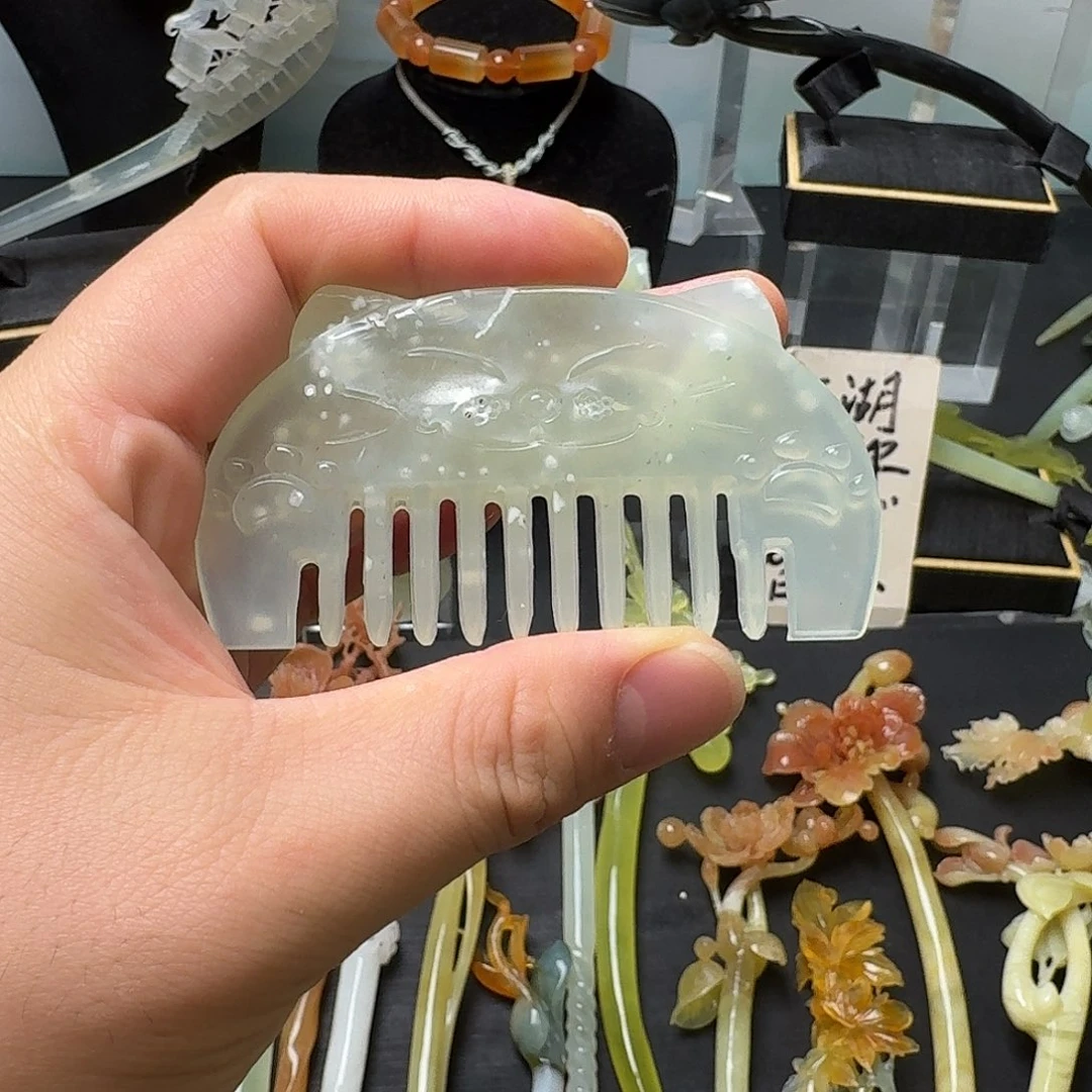 未镶嵌蛇纹石玉发饰