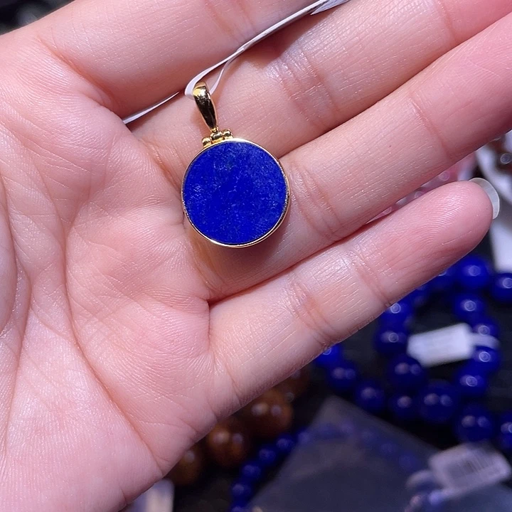 青金石银S925镶嵌颈饰青金石吊坠