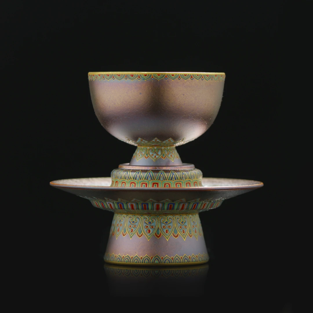 【晚晚专享】柴房新款重工珐琅窑宝套盏sku  WF186