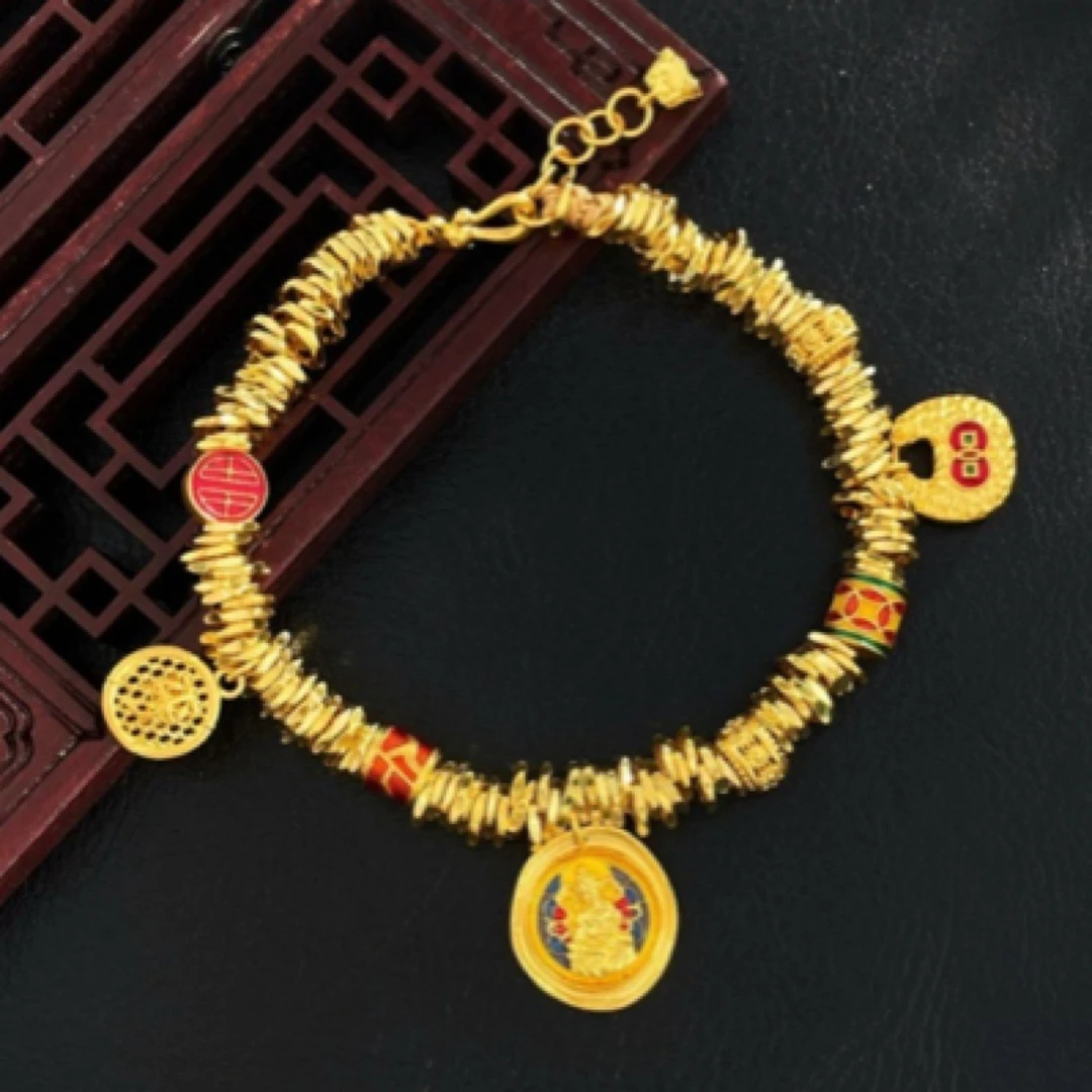 铜合金手链 秋冬新款韦雪同款盘缠手链古法手工编织绳国潮