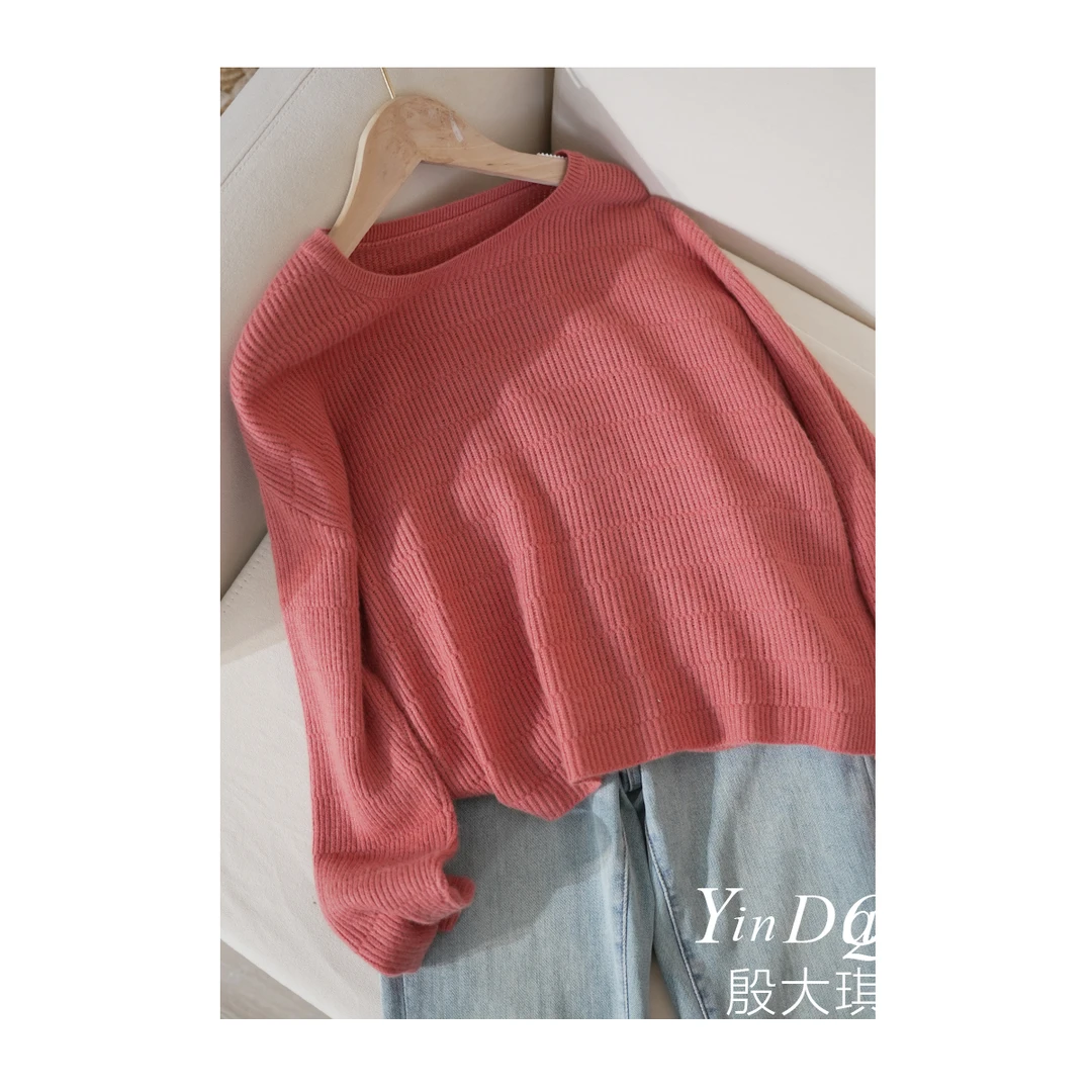 亲肤软糯 秋装新款圆领百搭显瘦长袖针织衫上衣女 2252