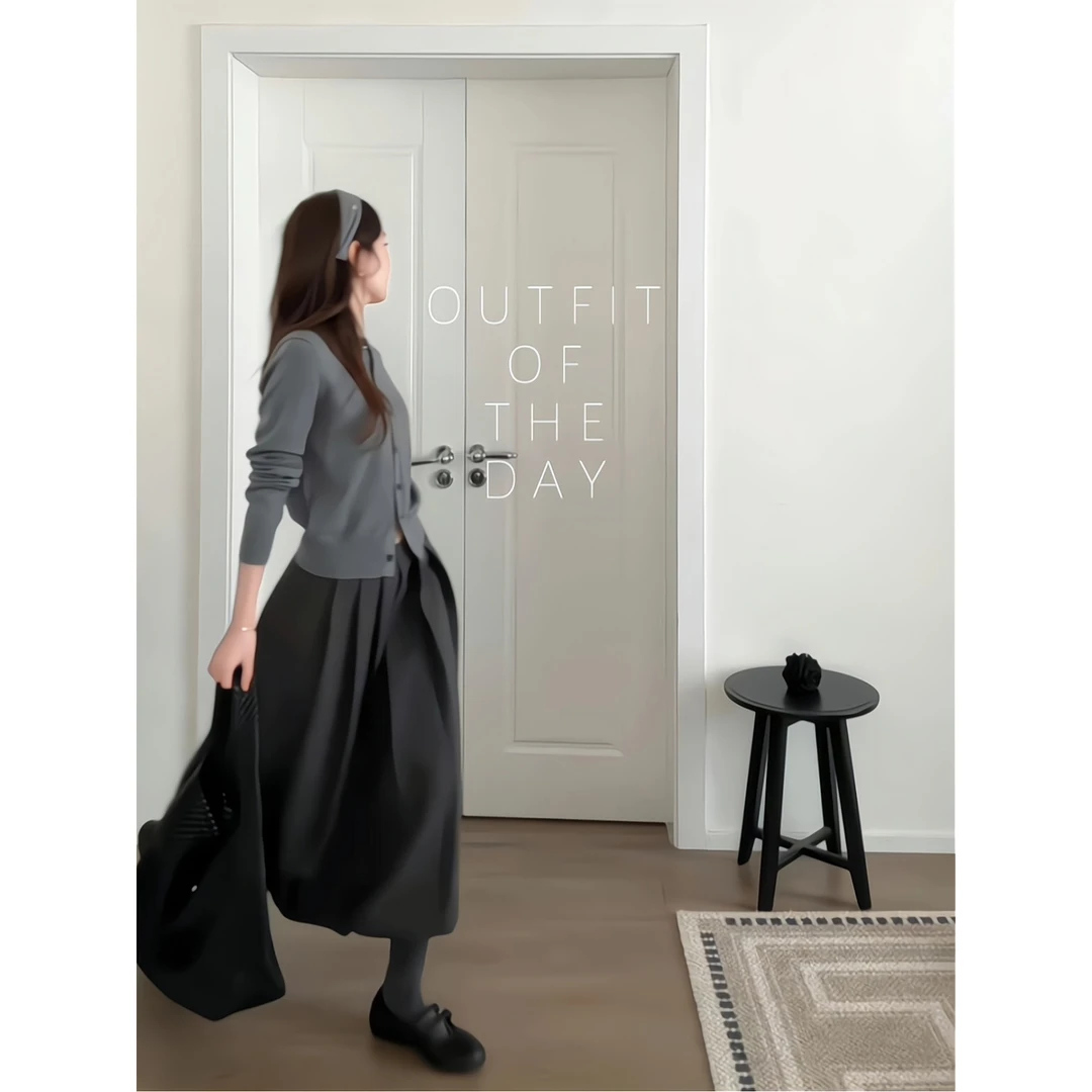 2025新款套装女秋爆款高级感小香风针织衫上衣高腰显瘦百搭半身裙