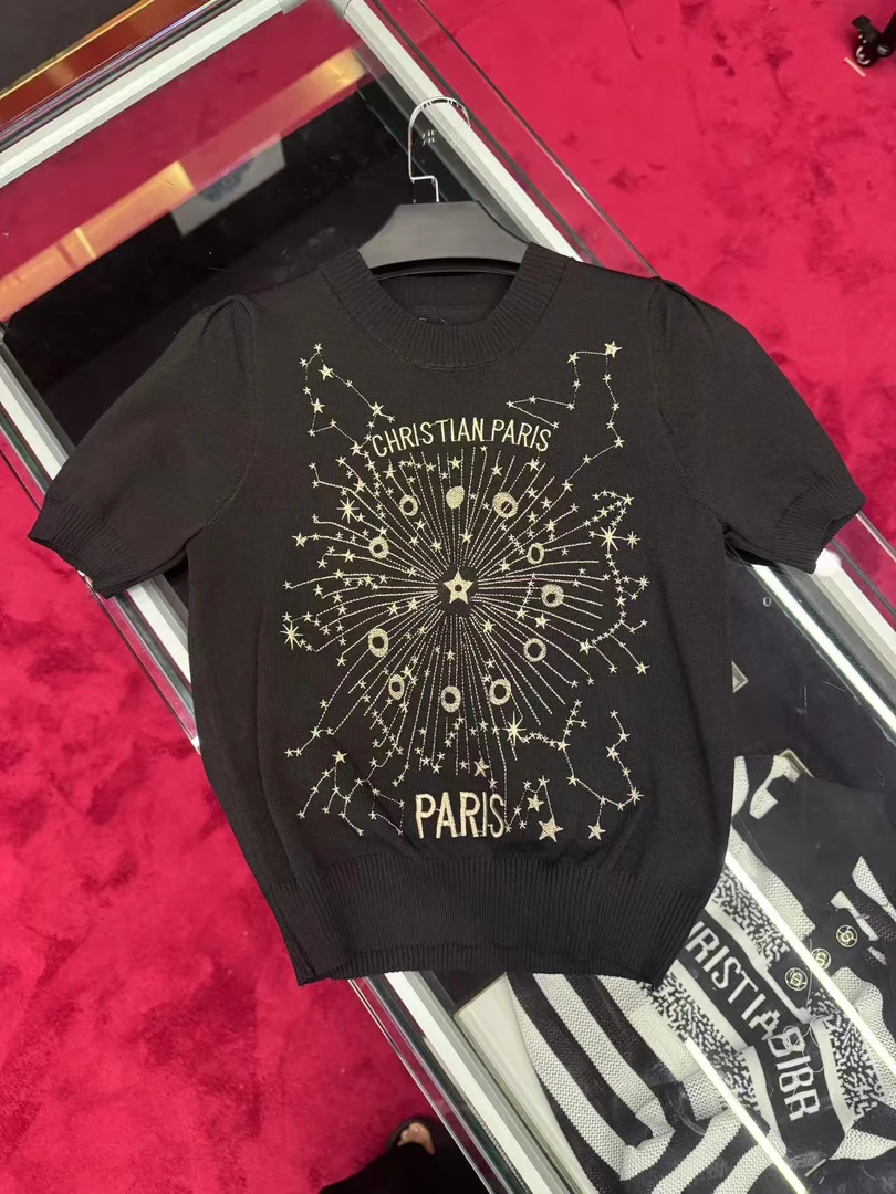 白色气质百搭高级修身显瘦夏季女装毛针织衫星星#6239